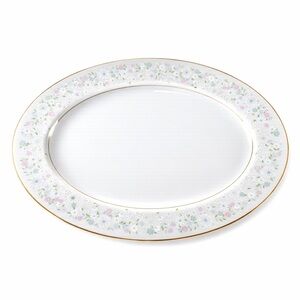 Mikasa My Love L9010 Oval Platter 14.5” Gold Rim Floral Porcelain Japan